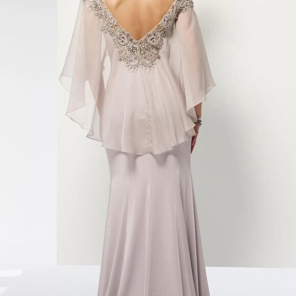 SAMPLE Mother of the Bride/Groom Elegant Formal Batwing Flutter Sleeve Dress - Picture 4 of 16